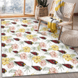 ARZ Sketch Red Yellow Coconut Tree White Background Printed Area Rug