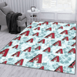 D-backs Pale Turquoise Hibiscus Light Cyan Background Printed Area Rug