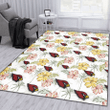 ARZ Sketch Red Yellow Coconut Tree White Background Printed Area Rug