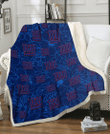 NYG Sketch Hibiscus Dark Background 3D Fleece Sherpa Blanket