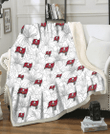 TB Sketch Hibiscus White Background 3D Fleece Sherpa Blanket