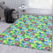 Montreal Canadiens Blue Orchid Green Pink Leaf Green Background Printed Area Rug
