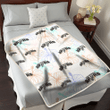 SAS Sketch Pastel Hibiscus Beige Background 3D Fleece Sherpa Blanket