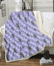 Chicago White Sox Light Purple Hibiscus Pattern Stripe Powder Purple 3D Fleece Sherpa Blanket