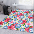 PHI 76ers White Porcelain Flower Pink Hibiscus White Background Printed Area Rug