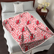 NJD Tiny White Hibiscus Pattern Red Background 3D Fleece Sherpa Blanket