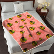 CHI Black Hawks Peach Puff Hibiscus Tomato Orange Background 3D Fleece Sherpa Blanket