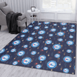 PHI 76ers Small Hibiscus Buds Navy Background Printed Area Rug