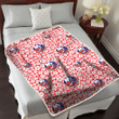 NYI Tiny White Hibiscus Pattern Red Background 3D Fleece Sherpa Blanket