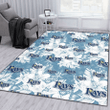 TB Rays White Hibiscus Orchid Light Blue Background Printed Area Rug
