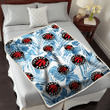 TOR Hibiscus Balm Leaves Blue And White Background 3D Fleece Sherpa Blanket