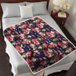NYY Pink Hibiscus Orchid Brown Background 3D Fleece Sherpa Blanket