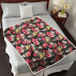 Anaheim Pink Hibiscus Orchid Brown Background 3D Fleece Sherpa Blanket