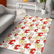 CGY Sketch Red Yellow Coconut Tree White Background Printed Area Rug