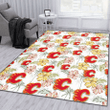 CGY Sketch Red Yellow Coconut Tree White Background Printed Area Rug