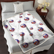 NYI Sketch Hibiscus White Background 3D Fleece Sherpa Blanket