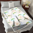 LAC Sketch Pastel Hibiscus Beige Background 3D Fleece Sherpa Blanket