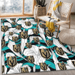 VGK White Hibiscus Turquoise Wave Black Background Printed Area Rug