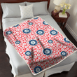 SEA Mariners Tiny White Hibiscus Pattern Red Background 3D Fleece Sherpa Blanket