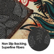 CHI Black Hawks Bisque Hibiscus Brown Pattern Printed Area Rug