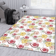 CIN Sketch Red Yellow Coconut Tree White Background Printed Area Rug