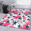 Dallas Cowboys Pink Hibiscus White Orchid White Background Printed Area Rug