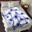 Dallas Cowboys White Hibiscus Light Purple Background 3D Fleece Sherpa Blanket