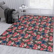 Dallas Cowboys Pink Hibiscus Orchid Brown Background Printed Area Rug