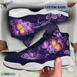 Personalized Purple Rose And Butterfly Air Jordan 13 Shoes Custom Name