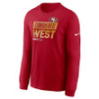 San Francisco 49ers 2022 West Division Champions Locker Room Trophy Red Long Sleeve T-Shirt