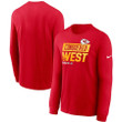 Kansas City Chiefs 2022 West Division Champions Locker Room Trophy Red Long Sleeve T-Shirt