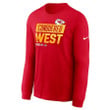 Kansas City Chiefs 2022 West Division Champions Locker Room Trophy Red Long Sleeve T-Shirt