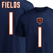 Chicago Bears Justin Fields Short Sleeve Navy T-shirt