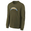 Los Angeles Chargers 2022 Salute To Service Long Sleeve Forest Green T-Shirt