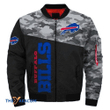Buffalo American Football Team Bisons Bills Team Camo Pattern 3D Printed Unisex Bomber Jacket