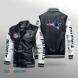 New England Pat American Football Team Patriots Gift For Fan Team Badge Leather Bomber Jacket Outerwear Christmas Gift