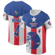 Puerto Rico Flag Pattern Molina #4 World Baseball Classic White Red And Blue 3D T-Shirt
