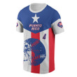 Puerto Rico Flag Pattern Molina #4 World Baseball Classic White Red And Blue 3D T-Shirt