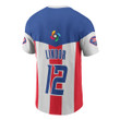 Puerto Rico Flag Pattern Lindor #12 World Baseball Classic White Red And Blue 3D T-Shirt