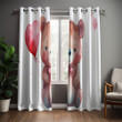 Watercolor Bear Valentines Day Holding Heart Balloon Printed Window Curtain Home Decor For Kids