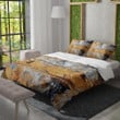 A Metallic Background Printed Bedding Set Bedroom Decor Industrial Texture Design