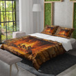 A Fireplace Printed Bedding Set Bedroom Decor Oil Painting Design