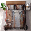 A Cityscape In The Winter Printed Bedding Set Bedroom Decor Oil Painting Design
