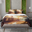 A Cozy Living Room Scene From The 1950s Retro Printed Bedding Set Bedroom Decor