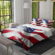 American Flag Vector Graphics Printed Bedding Set Bedroom Decor Patriotic Design