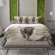 American Bison Printed Bedding Set Bedroom Decor Pencil Drawing Animal Design