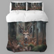 A Deer Looking Through Hunting Rifle Printed Bedding Set Bedroom Decor Hunting Design