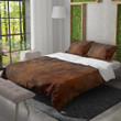 A Grungy Background With Burnt Orange Printed Bedding Set Bedroom Decor