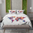 A Fictional Continent Printed Bedding Set Bedroom Decor Minimalist World Map Design