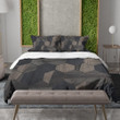 A Grey Hexagonal With Darker Wood Printed Bedding Set Bedroom Decor Texture Design